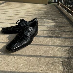 Stacy Adams Black Oxford Shoes with Glossy Finish